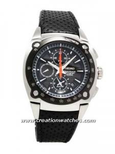 Seiko Sportura Chrono Tachy 100m Leather Watch SNAA95P2