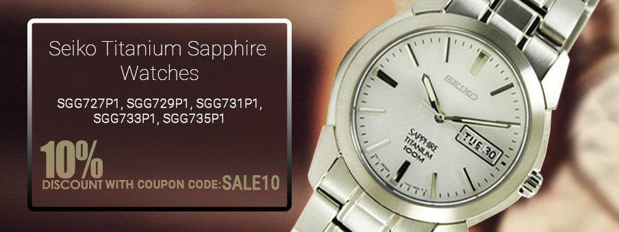 Seiko Titanium Sapphire Watches On Sale: Additional 10% discount code inside!!!