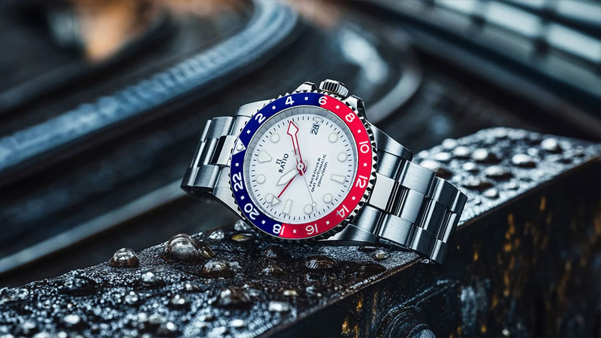 RATIO NH34ムーブメント ペプシカラー ダイバーズGMTウォッチ RATIO NH34ムーブメント ペプシカラー ダイバーズGMTウォッチ RATIO